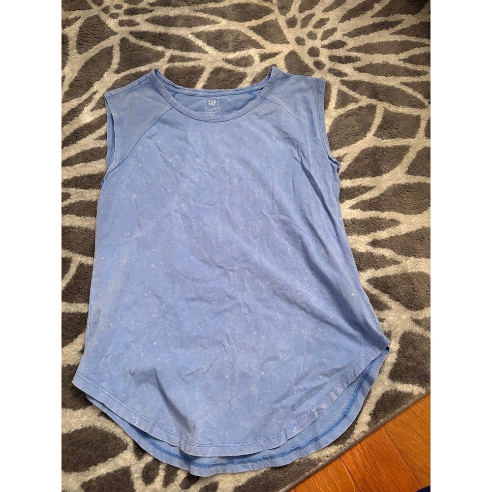 Light Blue Heathered Boxy Gap Tank Top